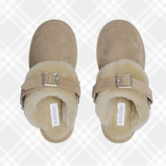Burberry Shoes - BURBERRY Snug Genuine Shearling Clog- Hunter Size 38